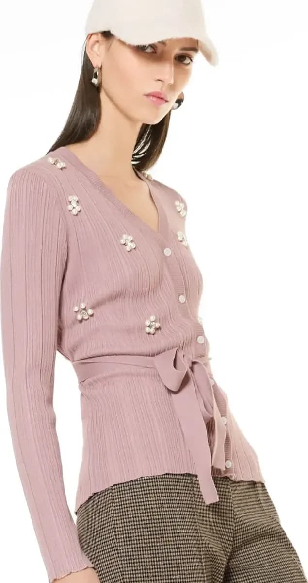 VERDISSIMA | Cardigan in viscosa con strass - 6