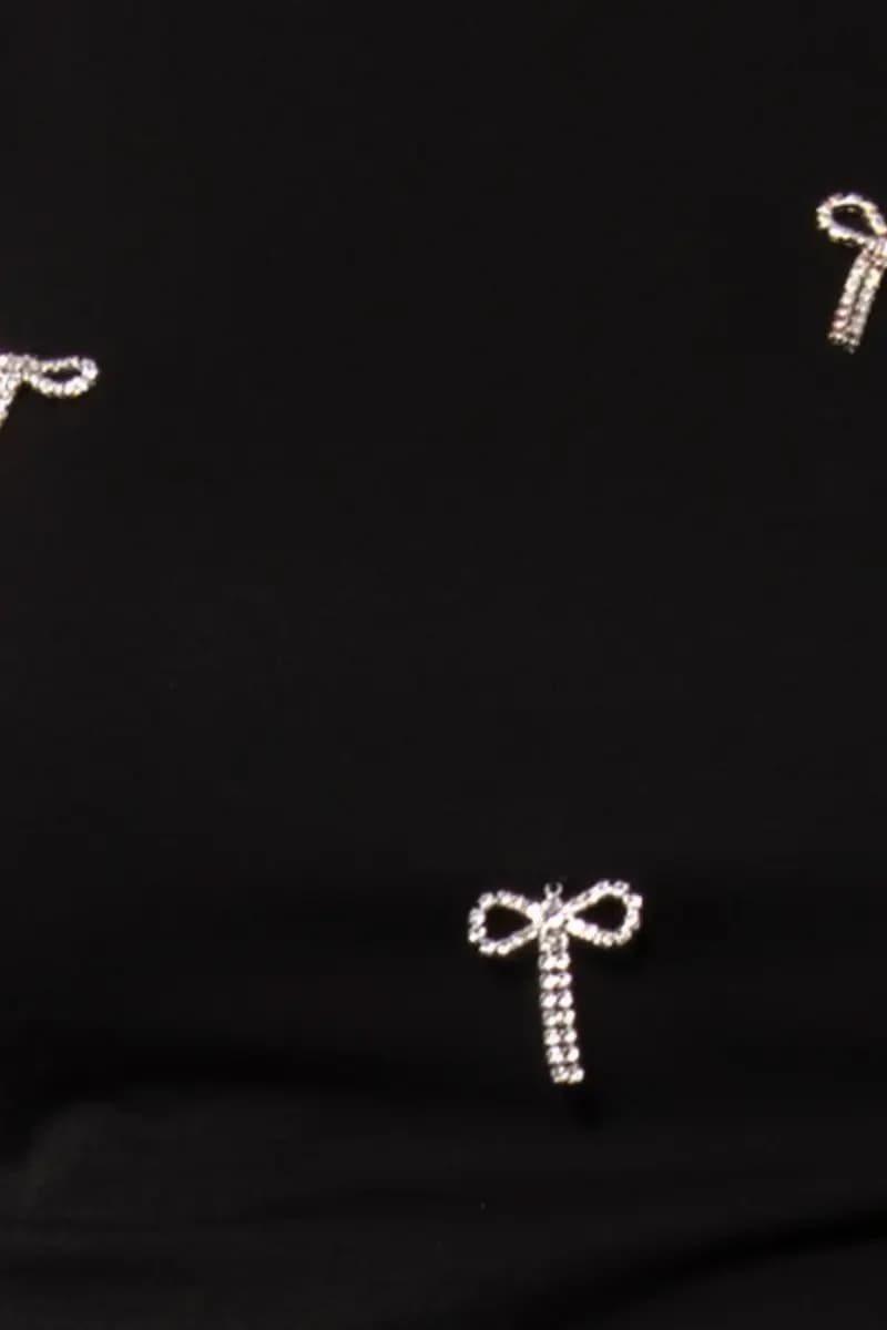 VERDISSIMA | Maglia in cotone con strass fiocco - 4