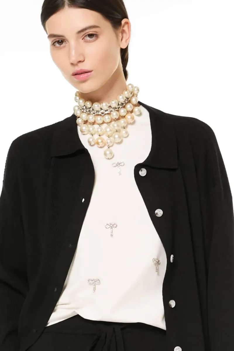 VERDISSIMA | Maglia in cotone con strass fiocco - 6