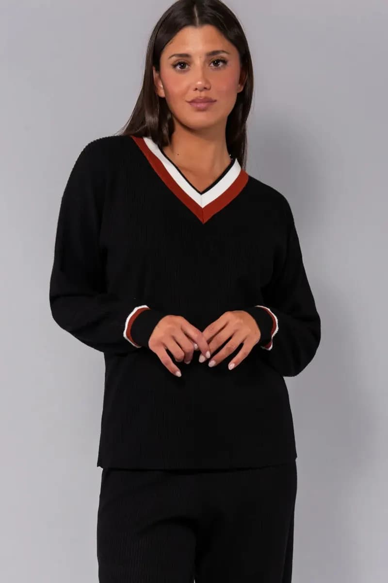 VERDISSIMA | Maglia in viscosa scollo a V - 8