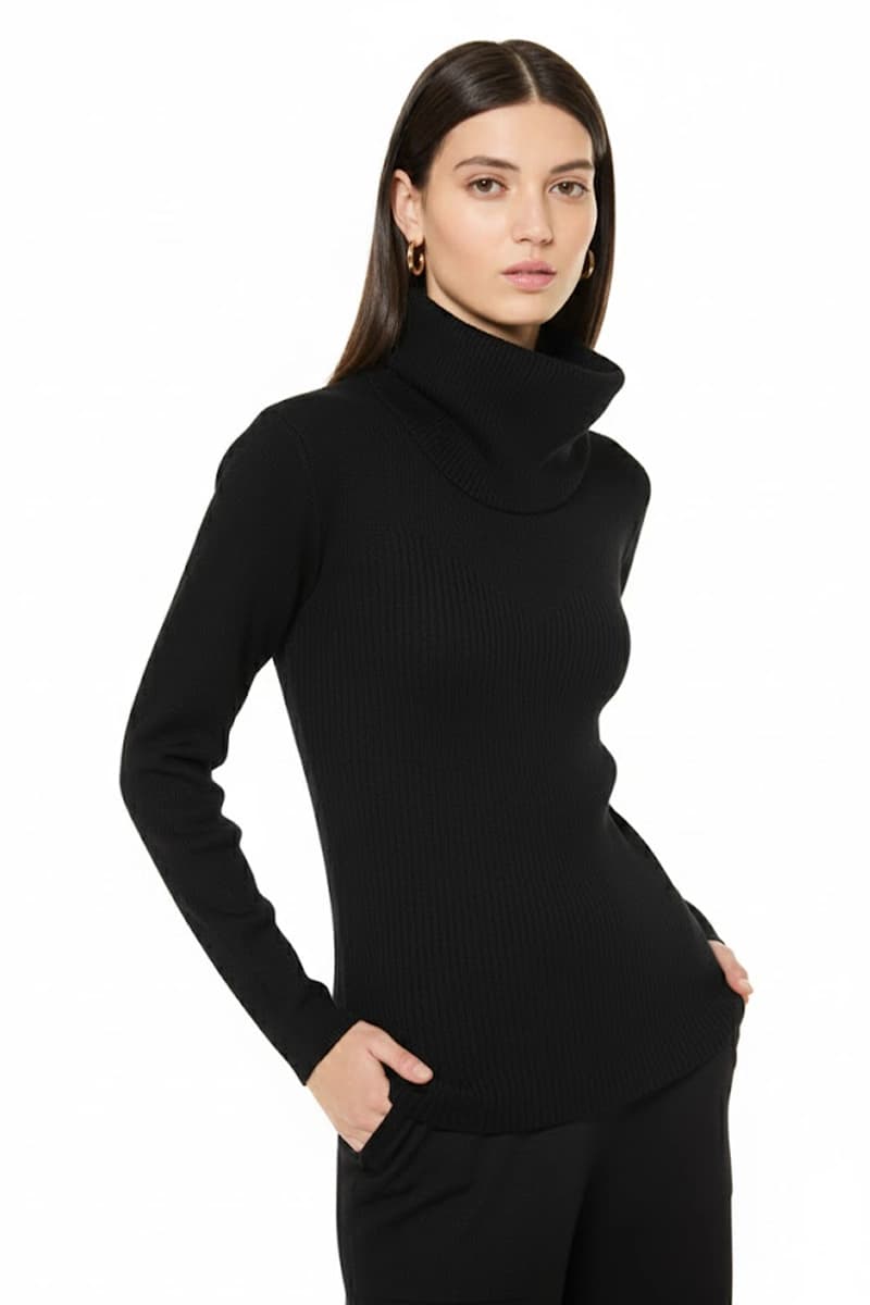 VERDISSIMA | Maglia in viscosa con collo removibile - 4