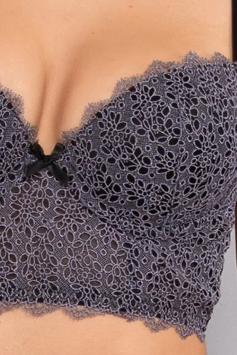 VERDISSIMA | Bustier con coppe imbottite in pizzo Macramè - 8