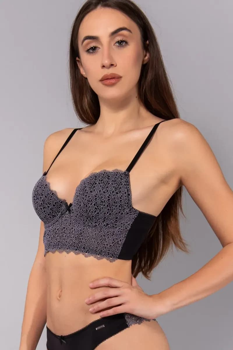 VERDISSIMA | Bustier con coppe imbottite in pizzo Macramè - 9