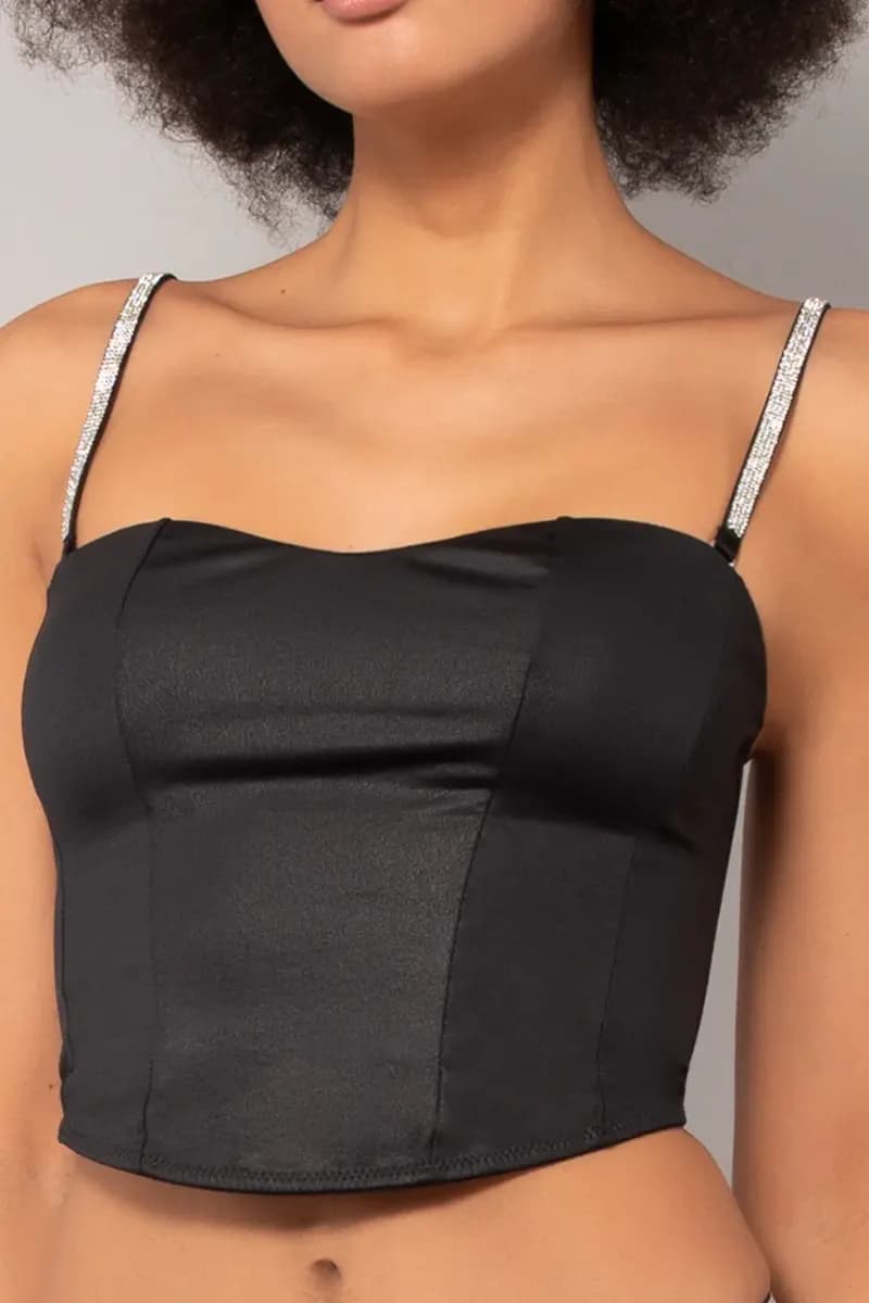 VERDISSIMA | Bustier non imbottito con spalline gioiello - 6