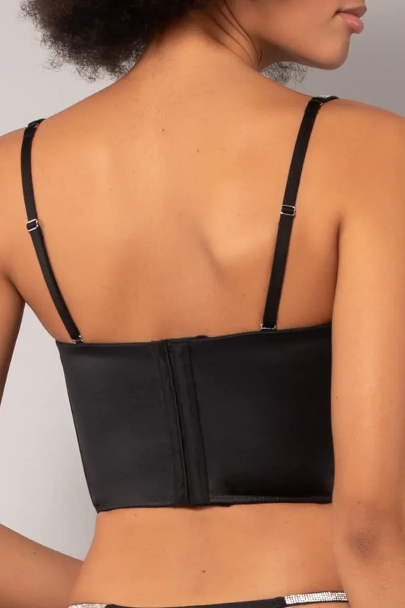 VERDISSIMA | Bustier non imbottito con spalline gioiello - 2