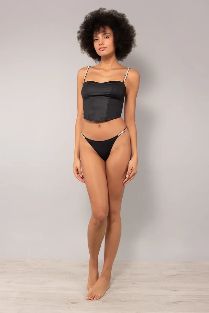 VERDISSIMA | Bustier non imbottito con spalline gioiello - 4