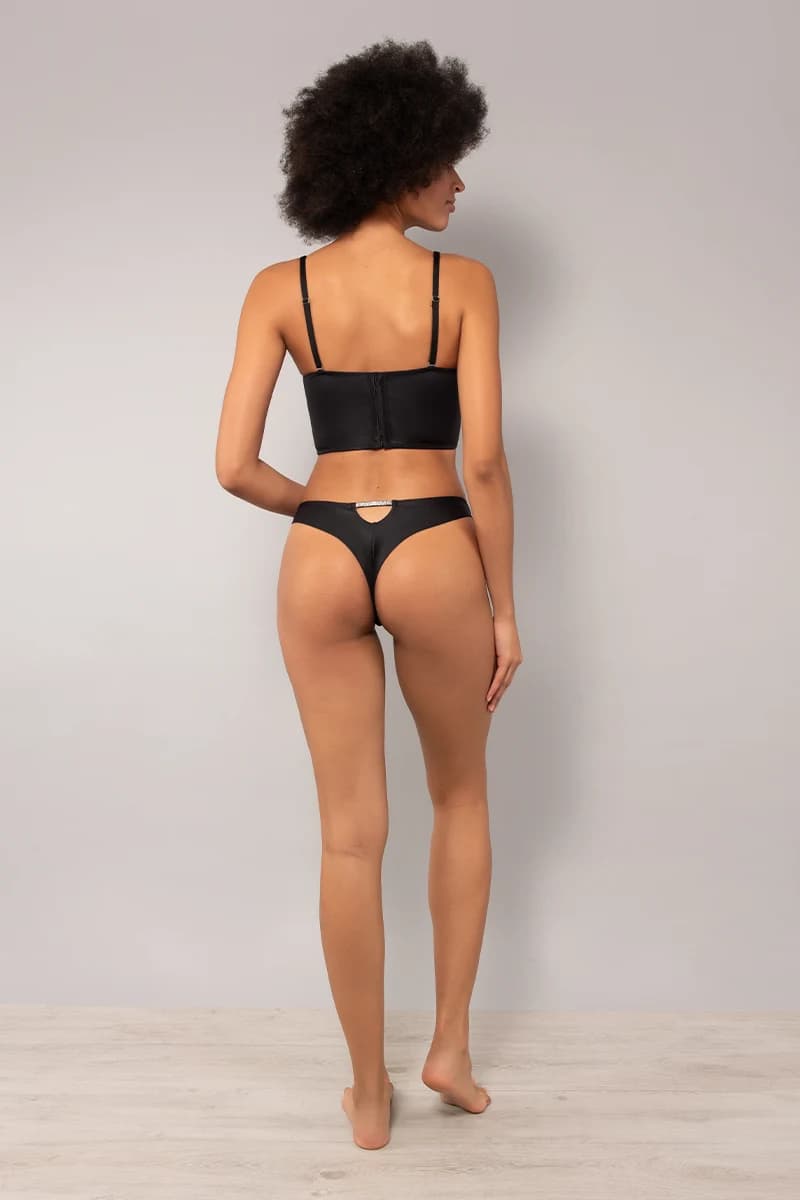 VERDISSIMA | Bustier imbottito con spalline gioiello - 5