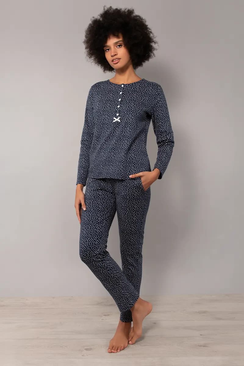 VERDISSIMA | Pigiama maglia manica lunga e pantalone serafino - 3