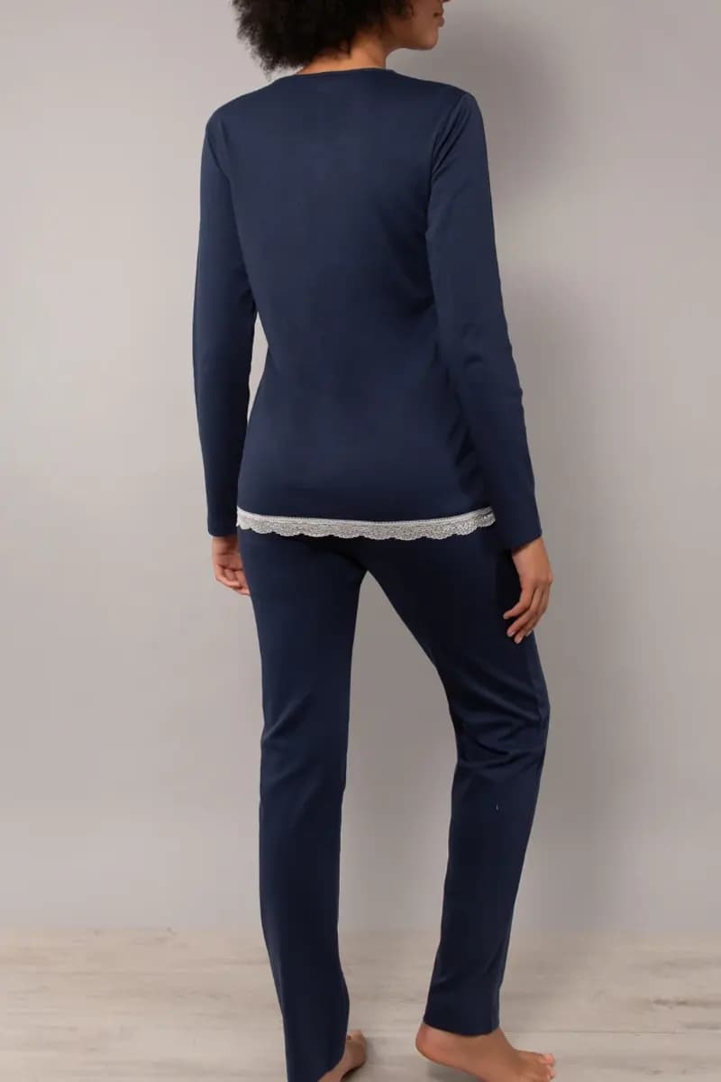 VERDISSIMA | Pigiama maglia manica lunga e pantalone serafino - 2