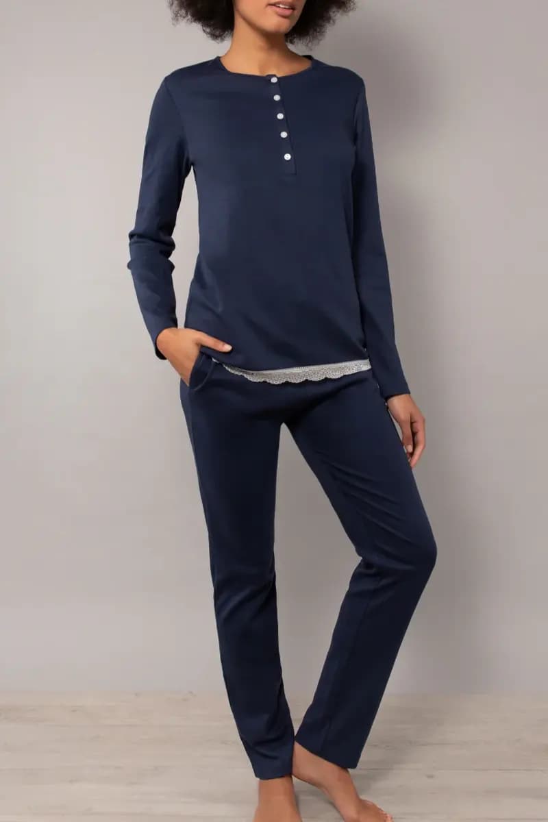 VERDISSIMA | Pigiama maglia manica lunga e pantalone serafino - 3