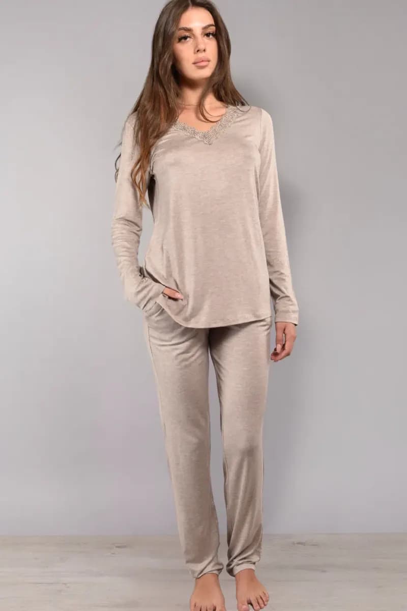 VERDISSIMA | Pigiama maglia scollo V e pantalone - 9