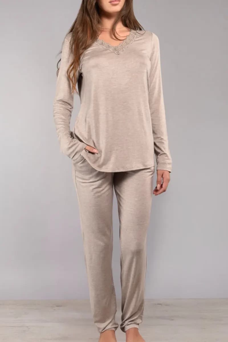 VERDISSIMA | Pigiama maglia scollo V e pantalone - 3