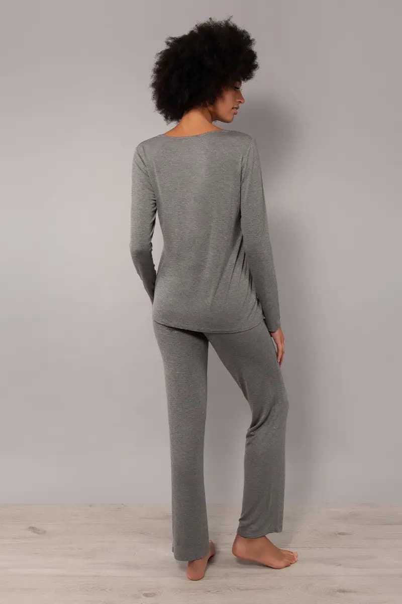 VERDISSIMA | Pigiama maglia scollo V e pantalone - 7