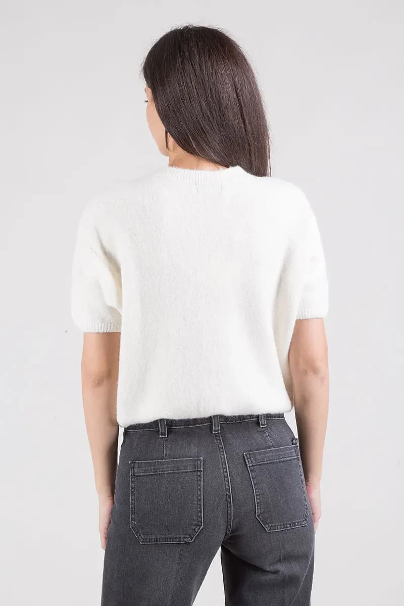 PHO Firenze | Maglia misto alpaca dettaglio fiori - 2
