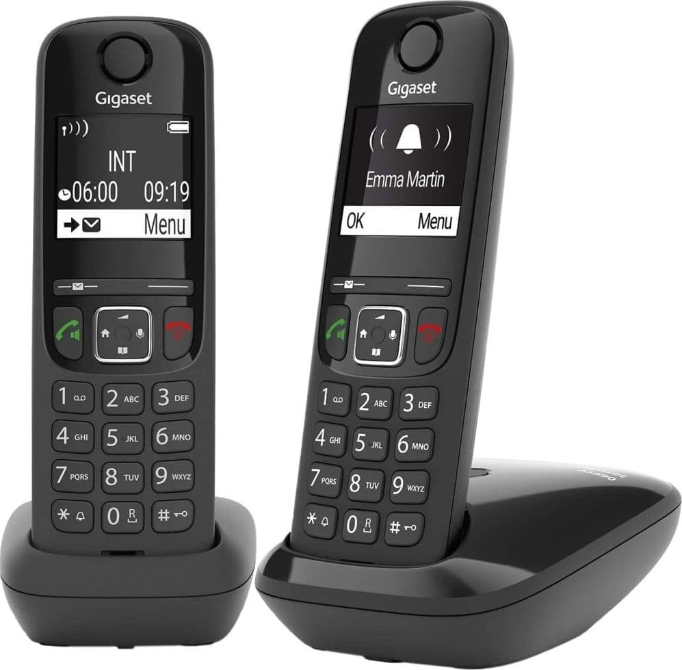 CORDLESS GIGASET AS690 DUO CON VIVAVOCE BLACK - 1