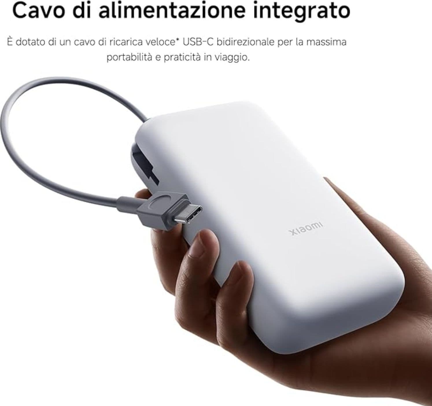Xiaomi Powerbank 20000MAH 22.5W Cavo Integrato Usb-C Light Gray - 2