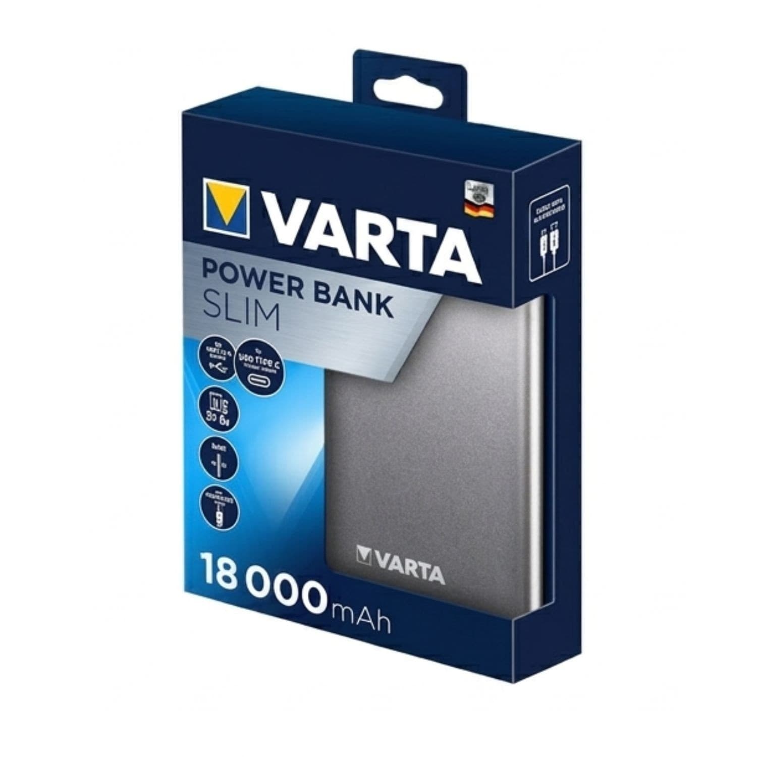 Varta Power Bank 18000mAh Slim 1 USB-C 1 USB-A 1 MICRO-USB - 3