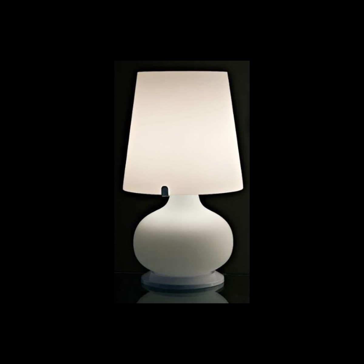 Abat-jour moderna Illuminando CLASSIC P lampada tavolo metallo vetro paralume bianco interni E14 G9 - 2