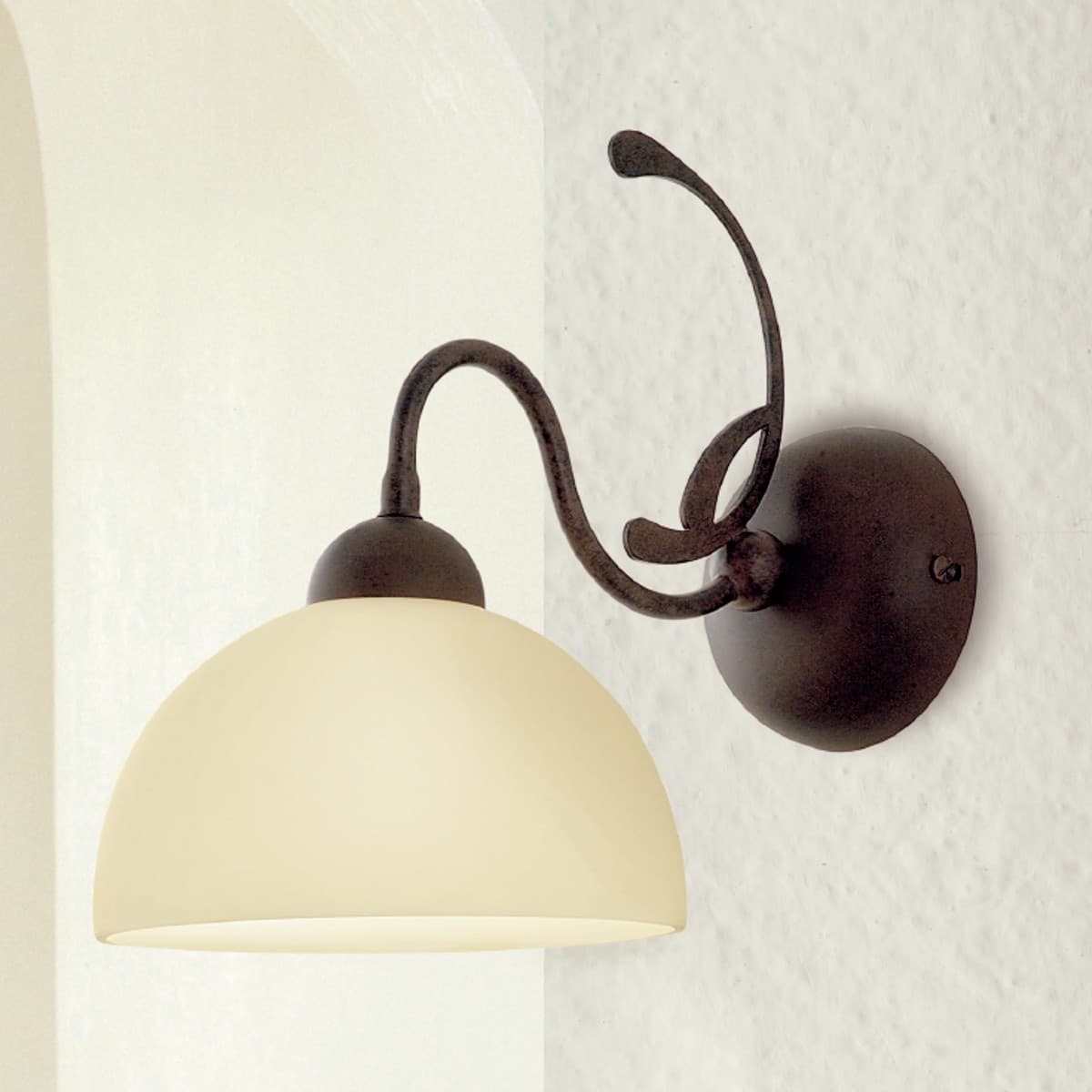 Applique classico LAM 1910 1A E27 LED metallo vetro lampada parete - 2
