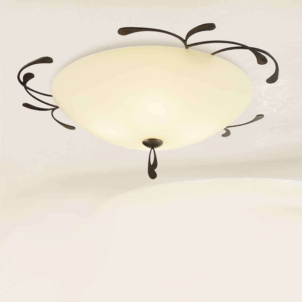 Plafoniera classica LAM 1910 PL63 E27 LED metallo vetro lampada soffitto - 9