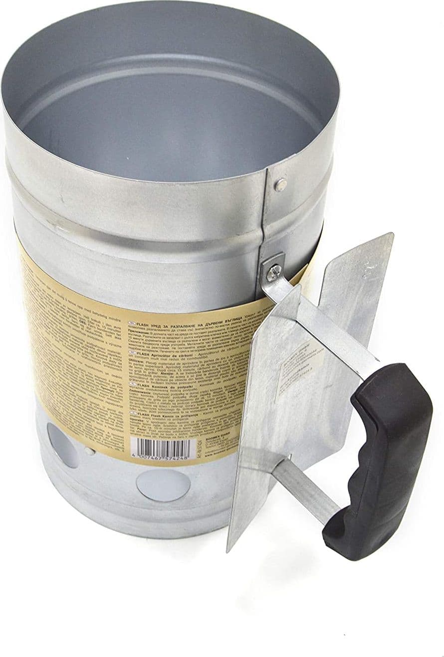 Accendi carboni e bricchetti per barbecue ravviva fiamma inox con manico di protezione - 5