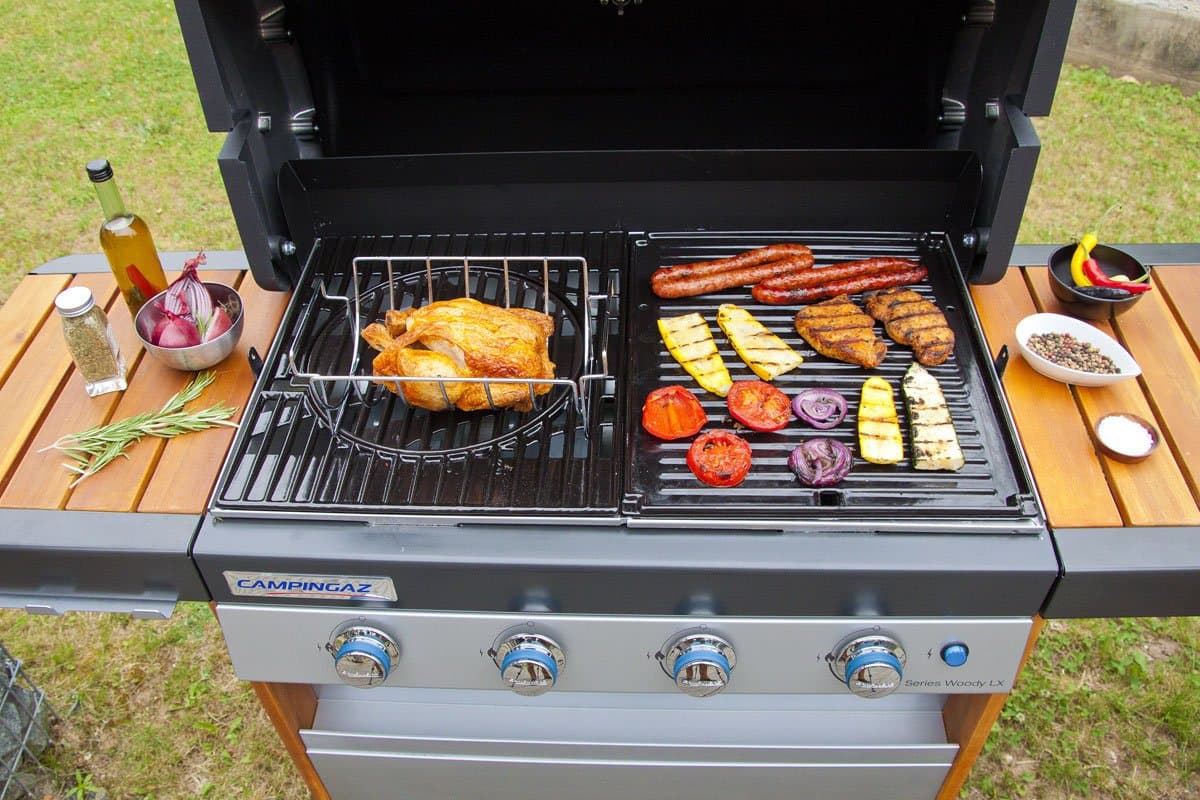 Supporto da cottura per arrosto e costine barbecue 30x21x12h cm argento - 3