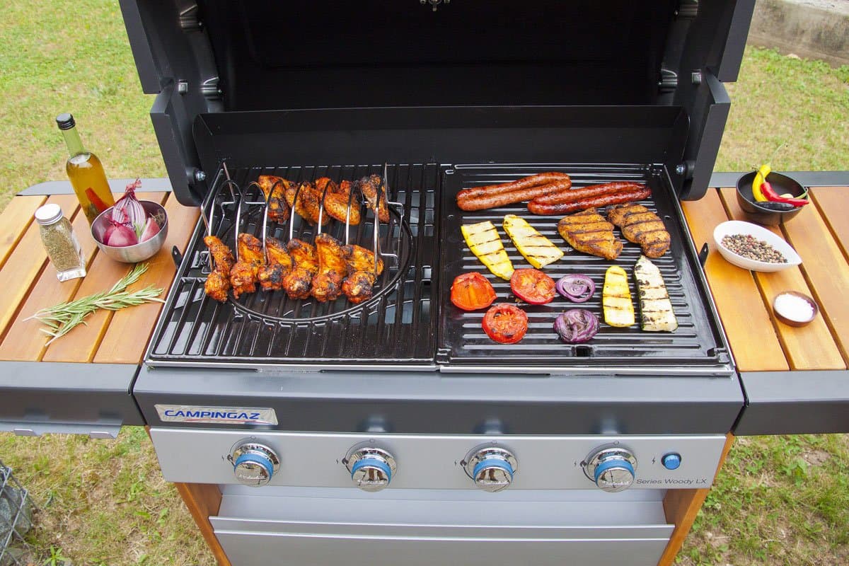 Supporto da cottura per arrosto e costine barbecue 30x21x12h cm argento - 4