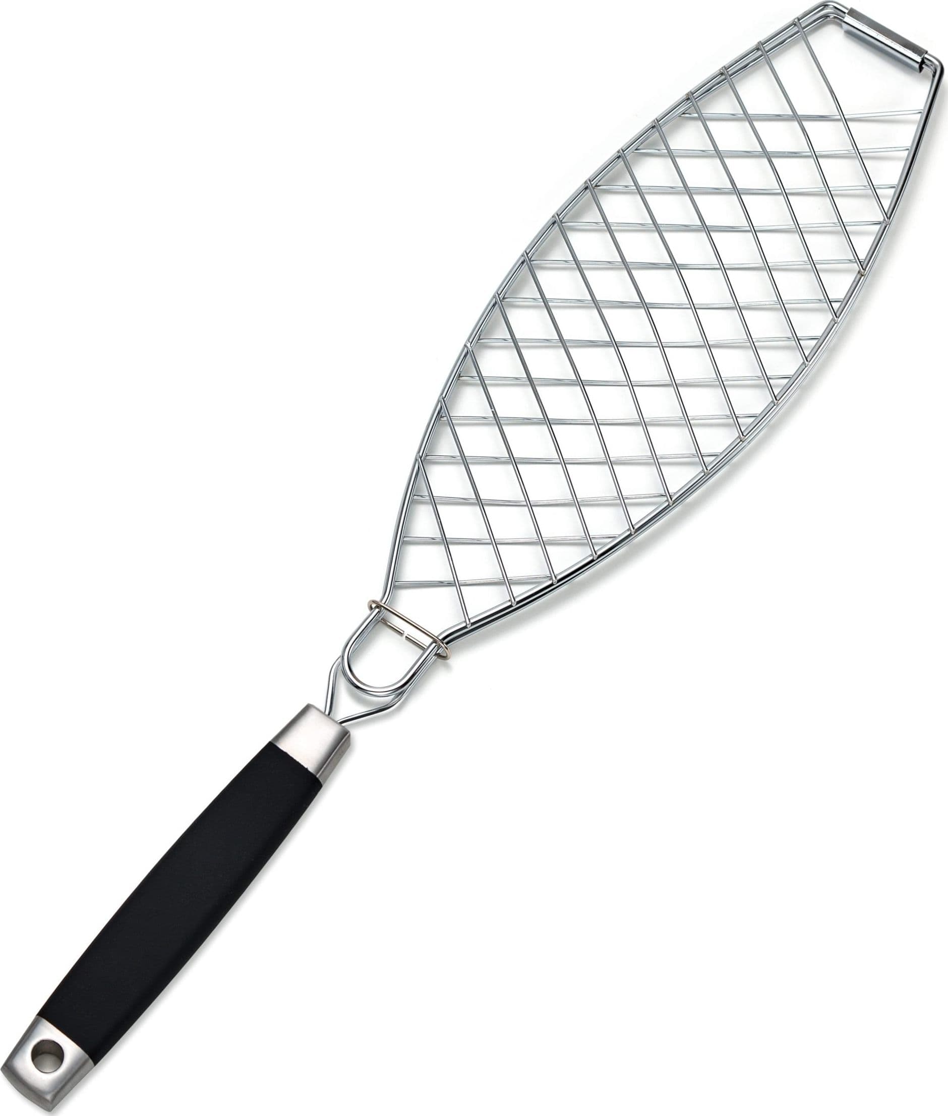 Griglie per pesce da barbecue in acciaio inox con manico in gomma da 61 cm accessori professionali