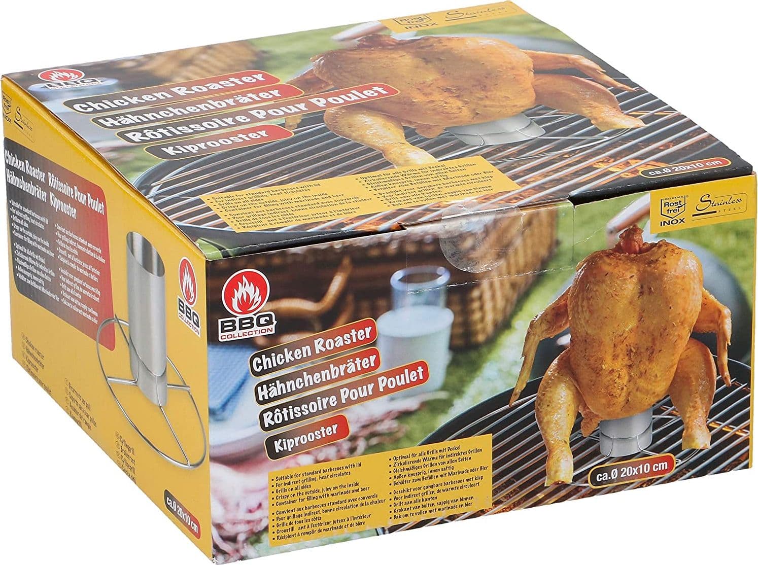 Griglia da barbecue in acciaio inox per cucinare il pollo - 5