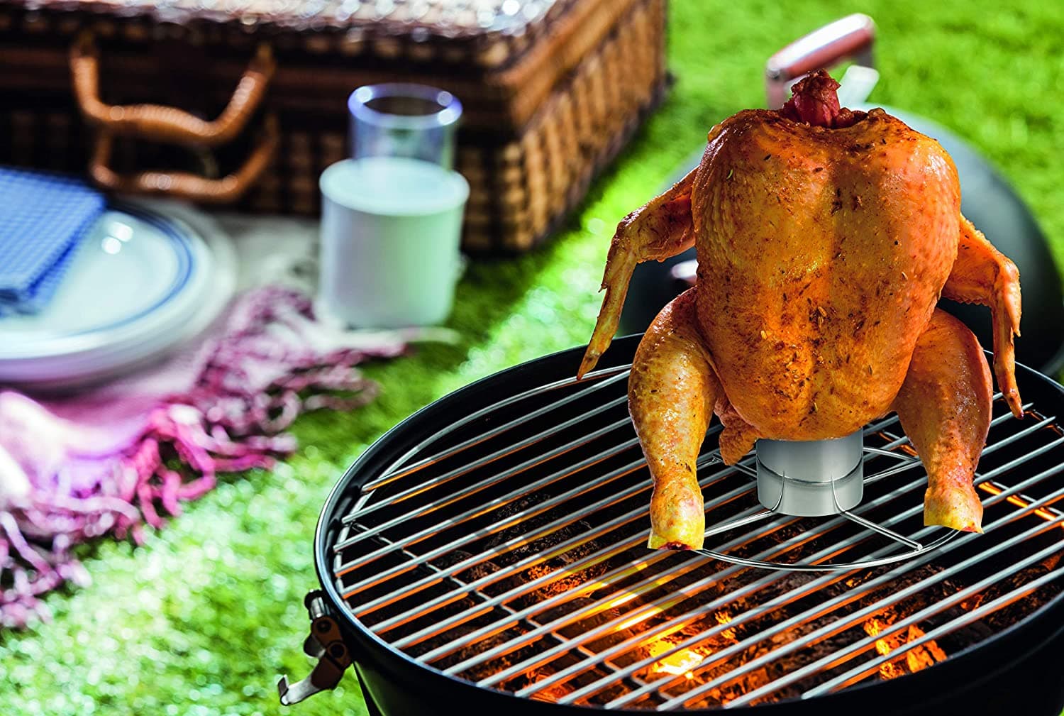 Griglia da barbecue in acciaio inox per cucinare il pollo - 6