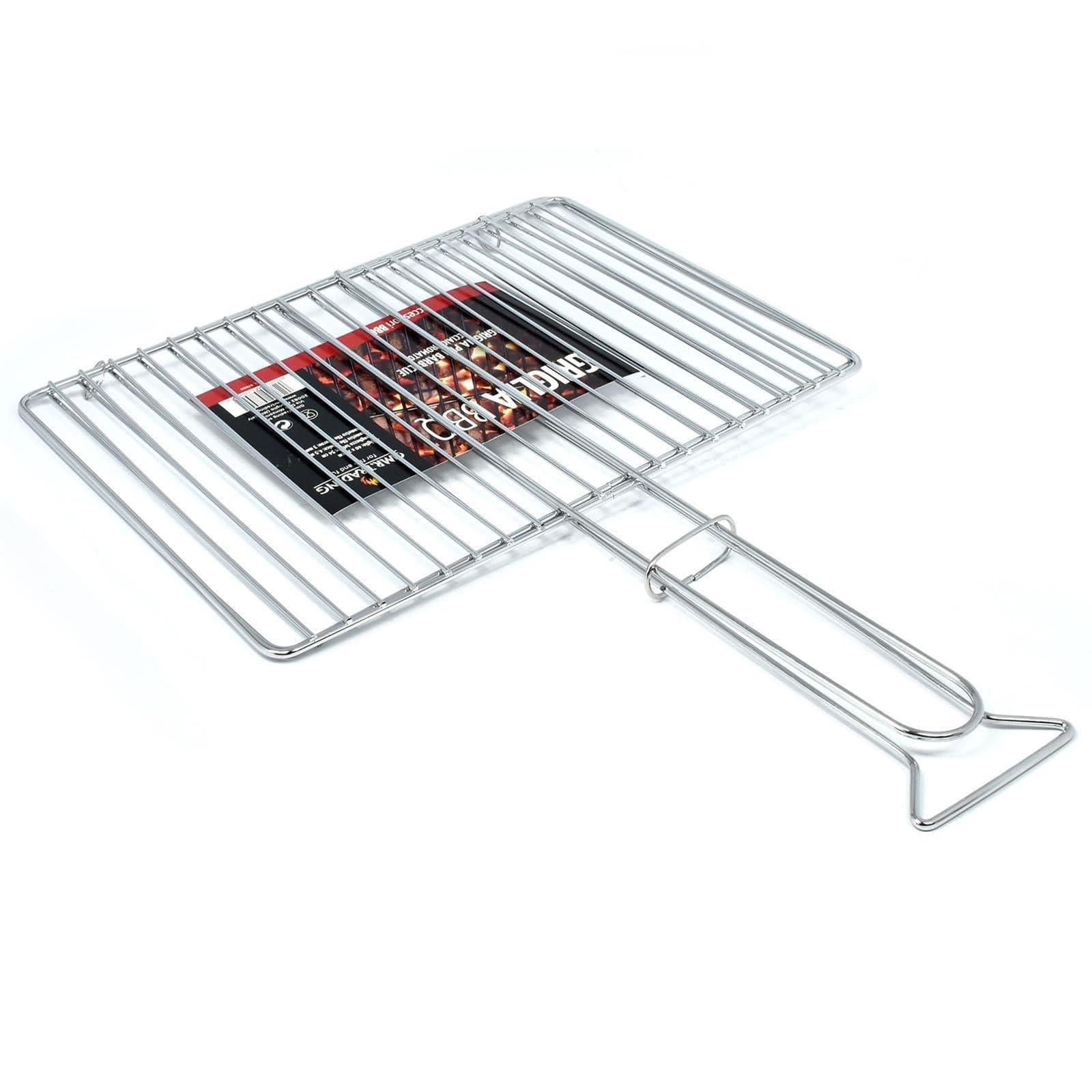 Graticola per barbecue, griglia in acciaio a barre con piedini di alta qualità 40 x 30 cm - 2