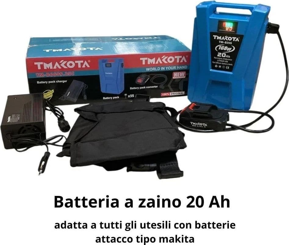 Batteria a zaino spalla da 168V (21V) 20 Ah per utensili con attacco tipo makita - 6