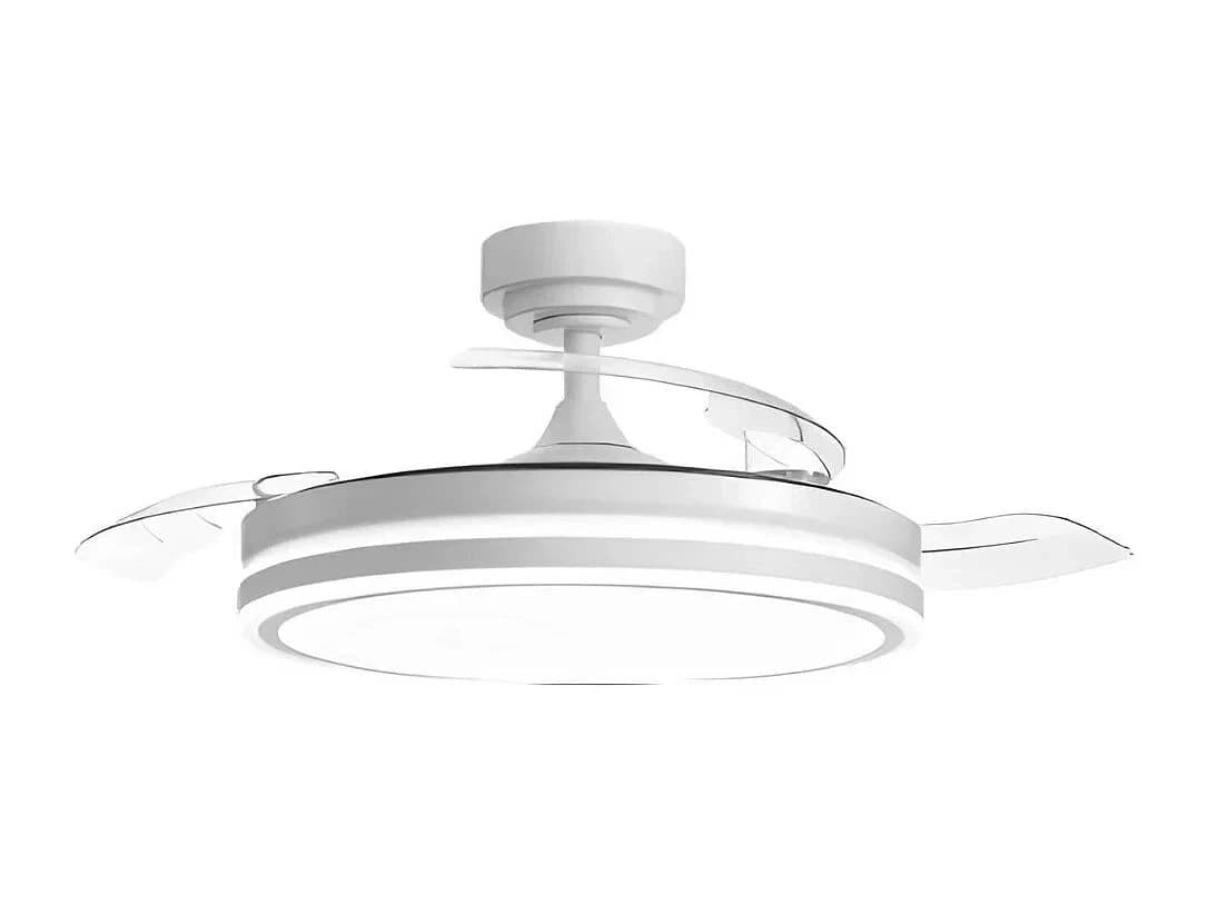 Lampadario LED con Ventilatore per Soffitto 72W CCT 3 Colori LUCE Pale a Scomparsa 6 Velocità - 3