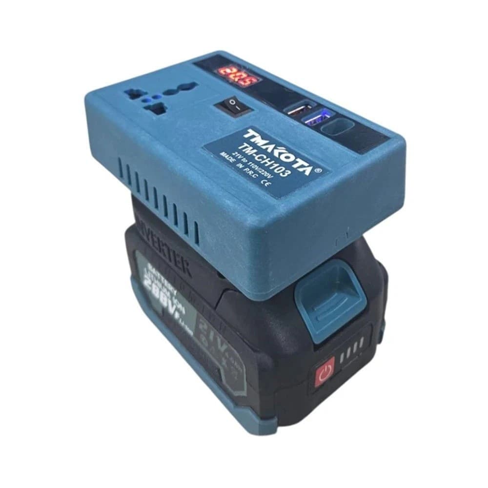 Inverter Portatile 21V con Presa AC 220V | 2 USB + Type-C per Batterie Utensili - 5