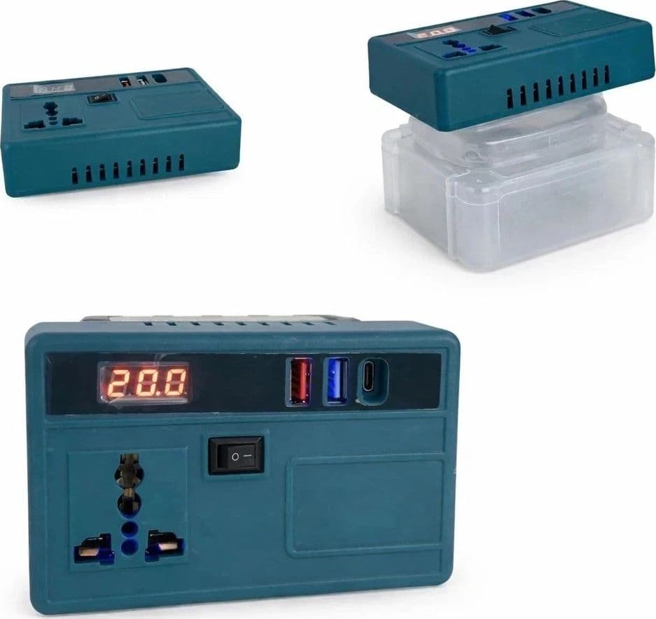 Inverter Portatile 21V con Presa AC 220V | 2 USB + Type-C per Batterie Utensili - 6