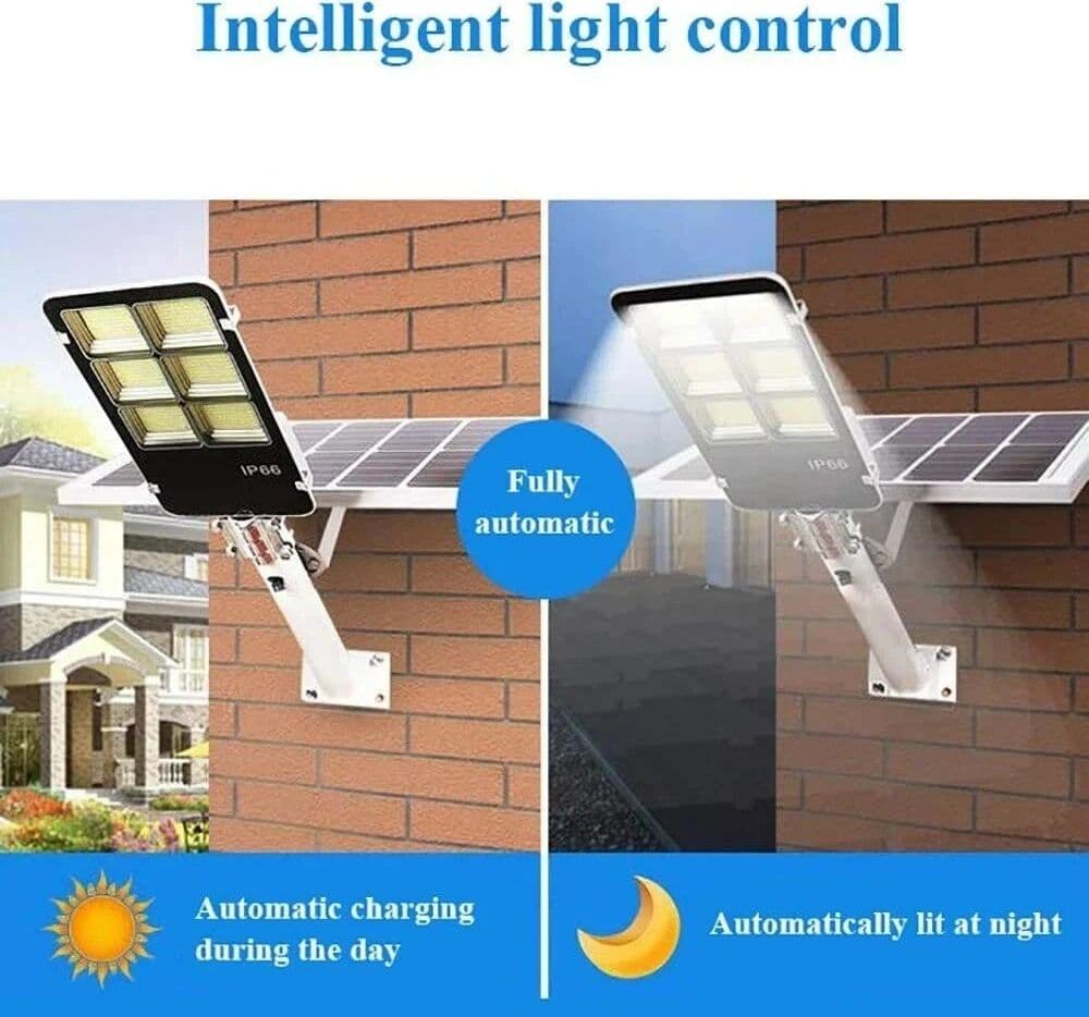 LAMPIONE STRADALE SOLARE 600W FARO LED CON PANNELLO TELECOMANDO CREPUSCOLARE - 4