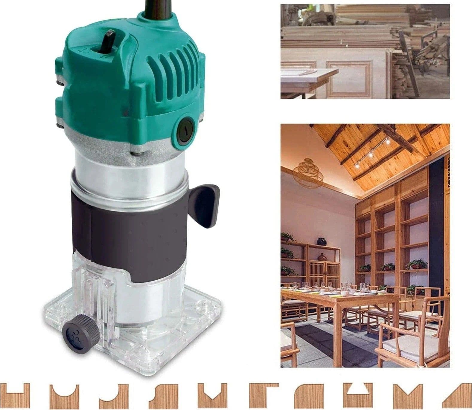 Fresatrice Verticale Elettrica 750W 6.35mm Rifilatore Fresa Legno Trimmer TM9503 - 6