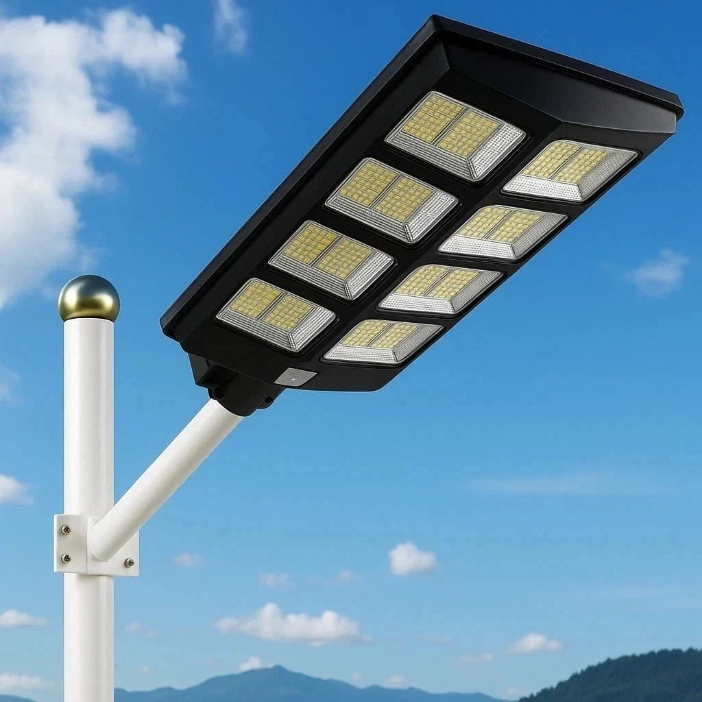 Lampione Stradale Led 2000W con Pannello Solare Crepuscolare E Movimento ip65 - 5