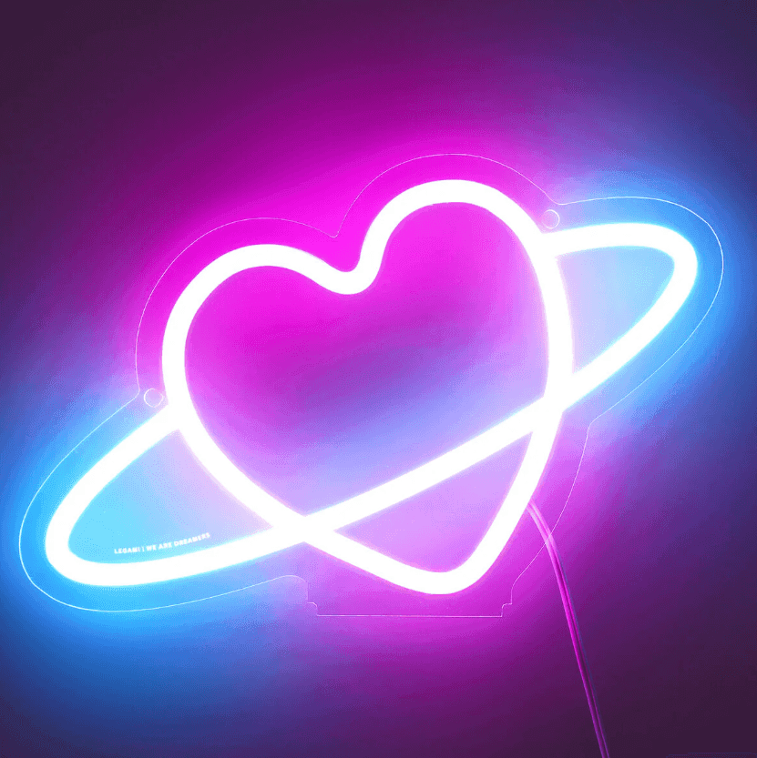 Legami - Lampada Decorativa da Tavolo a Led Effetto Neon di Legami a forma di Cuore (NEL0003)