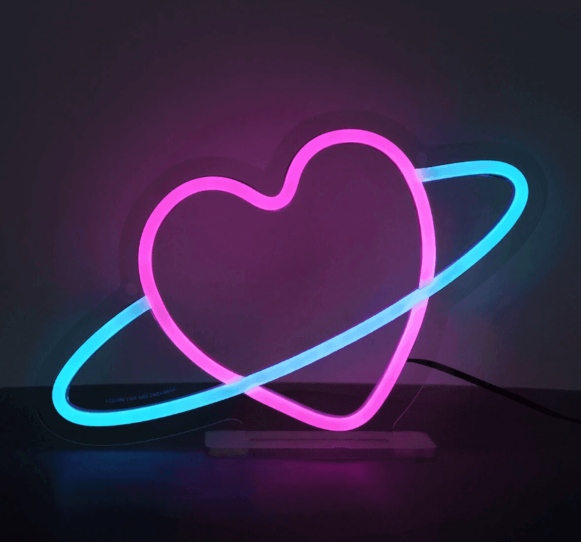 Legami - Lampada Decorativa da Tavolo a Led Effetto Neon di Legami a forma di Cuore (NEL0003) - 3
