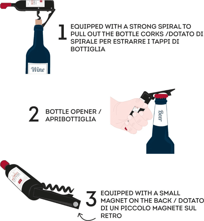 Legami - Apribottiglie a forma di Bottiglia di vino (BOP0001) - 5