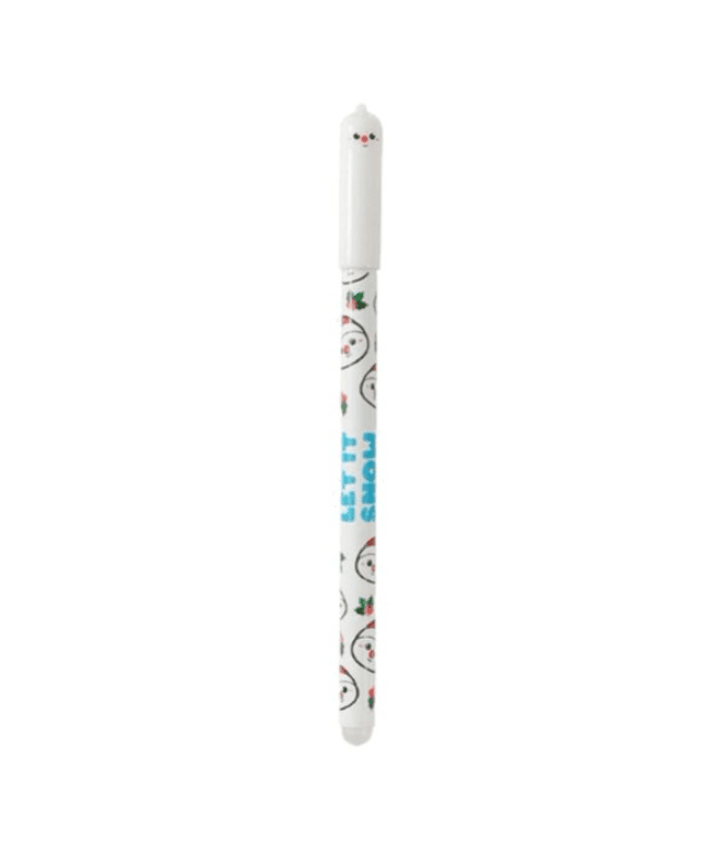 i-Total - Penna Cancellabile con Tappo XMAS Inchiostro blu - 3 temi Natale - 6