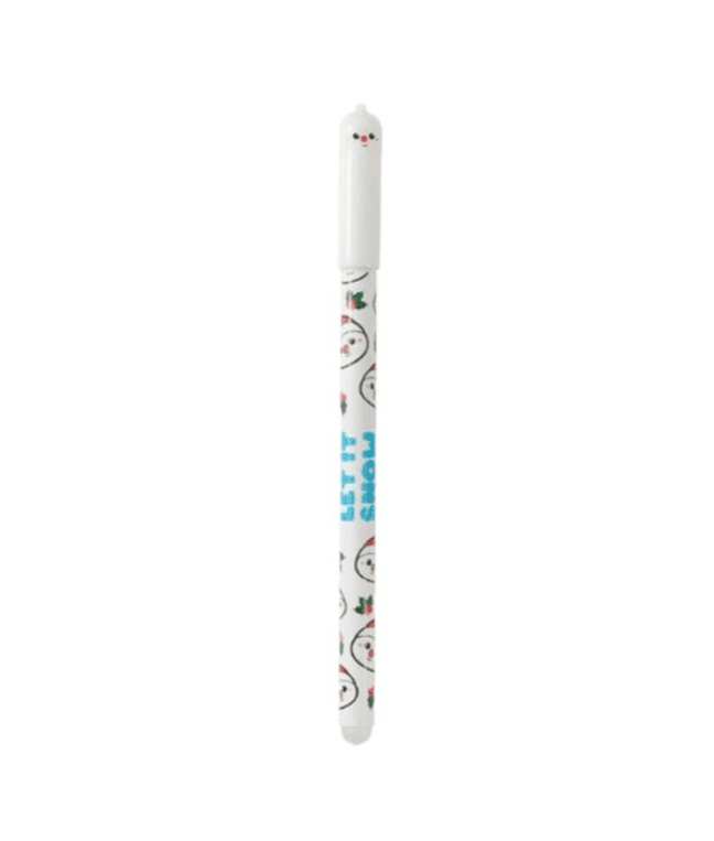 i-Total - Penna Cancellabile con Tappo XMAS Inchiostro blu - 3 temi Natale - 4