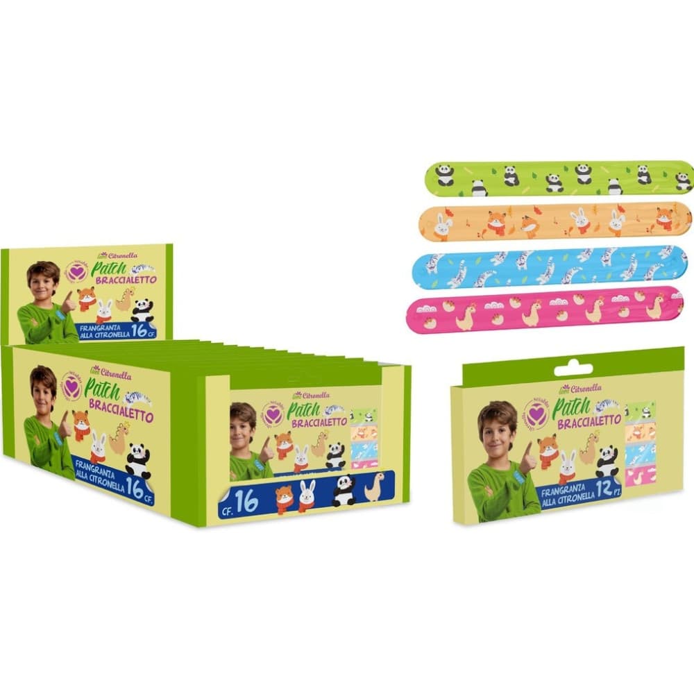 Patch Braccialetto alla Citronella per Bambini Display Anti Zanzare Profumati - 2