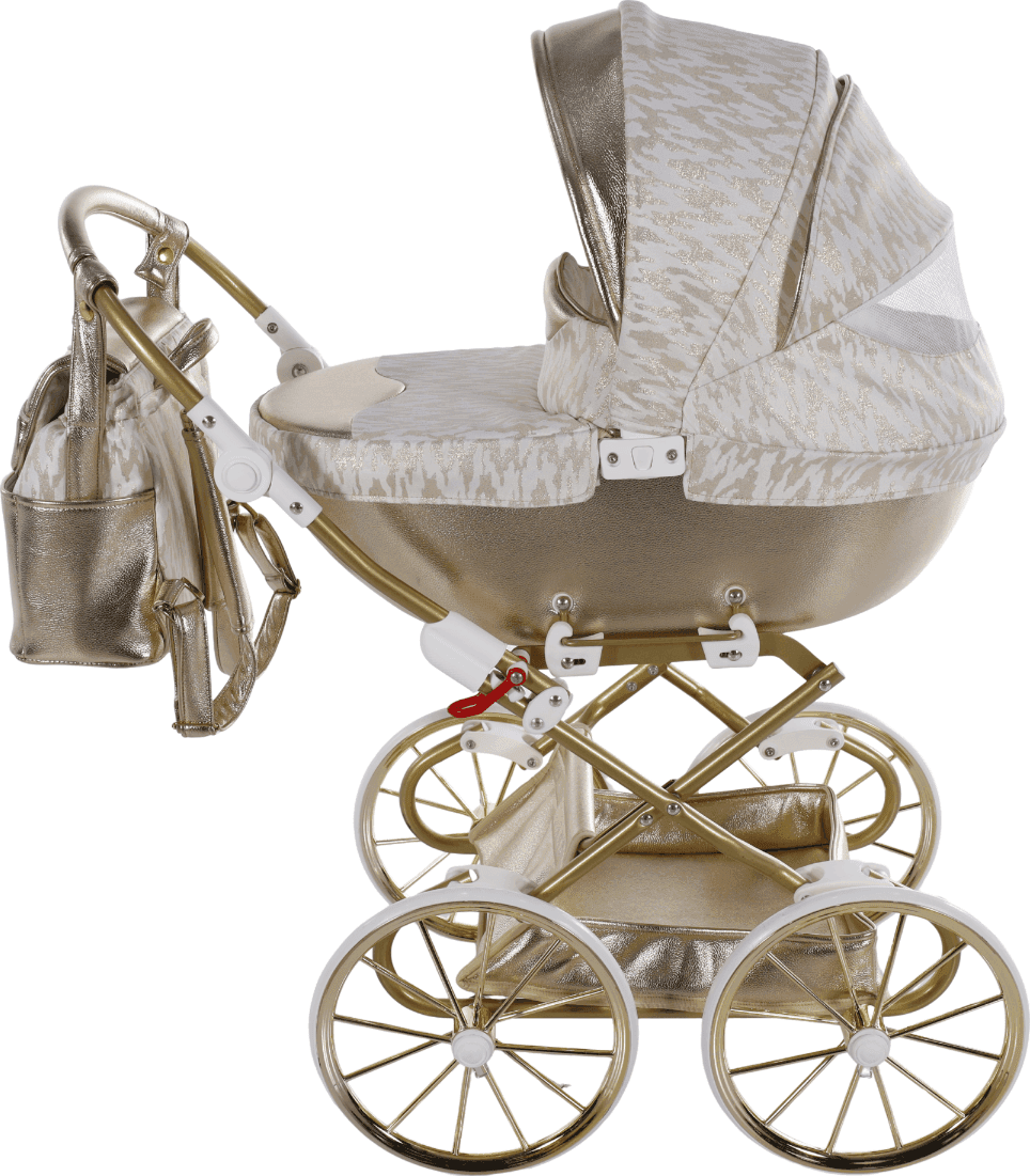 Carrozzina Mini Junama Zebra Bianco e Oro - 2