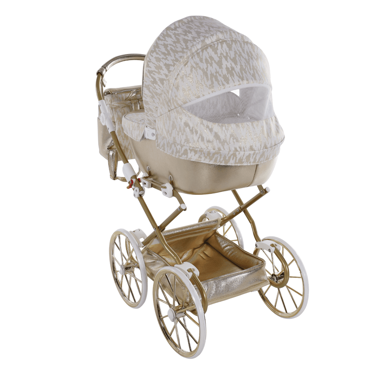 Carrozzina Mini Junama Zebra Bianco e Oro - 3