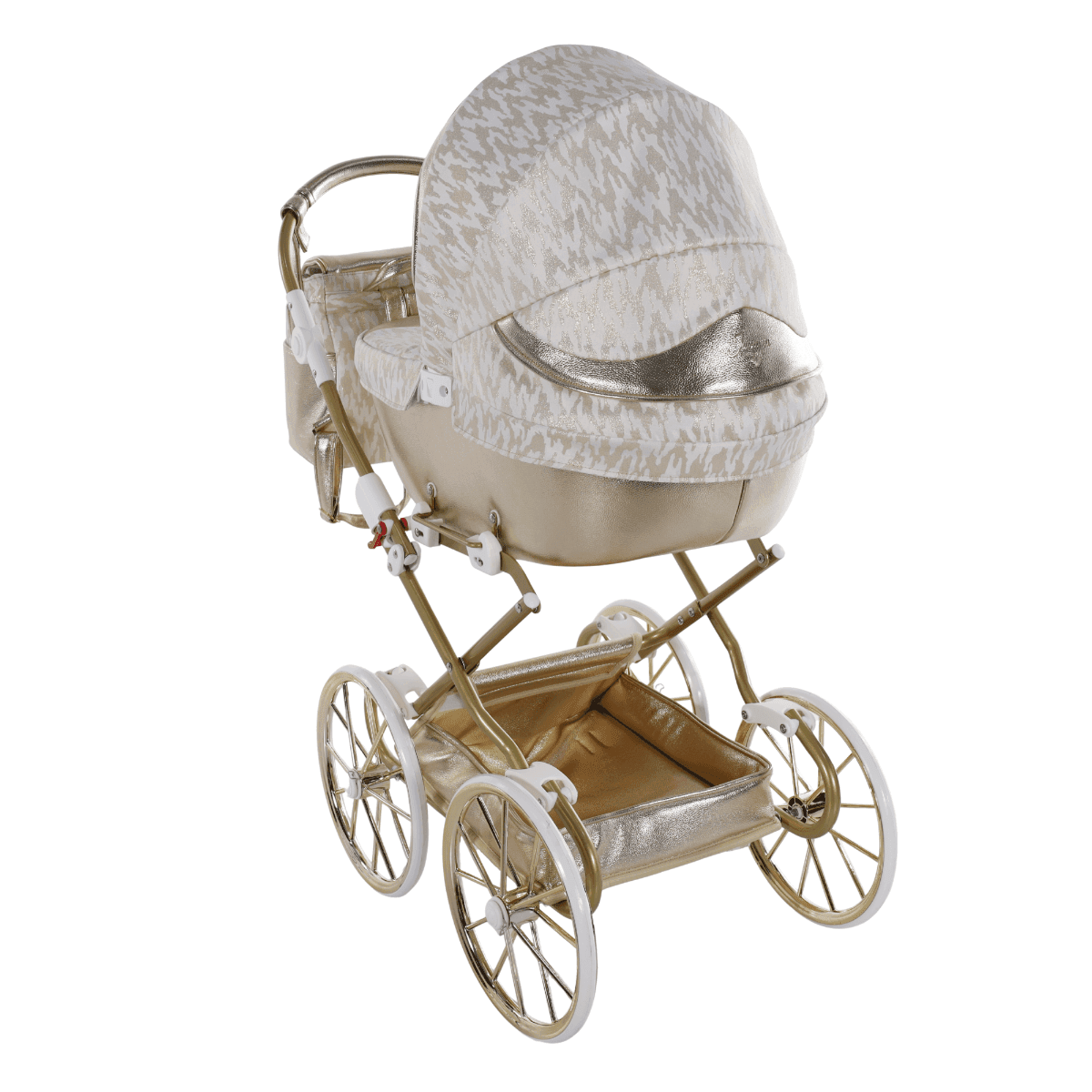 Carrozzina Mini Junama Zebra Bianco e Oro - 4