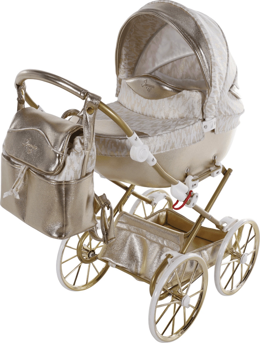 Carrozzina Mini Junama Zebra Bianco e Oro - 6