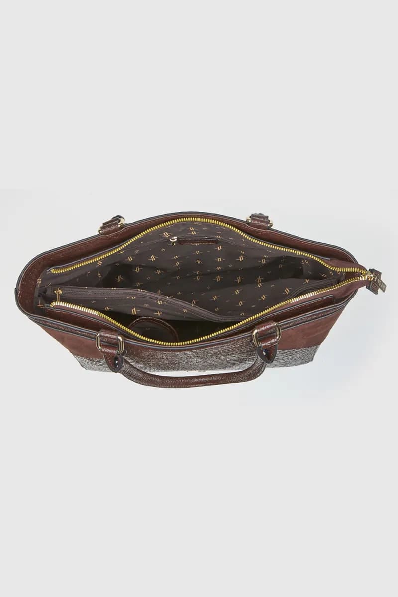 VERDE FASHION | Borsa a spalla in ecopelle dettaglio camoscio - 3