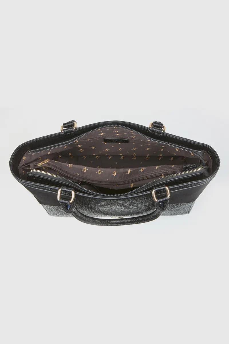 VERDE FASHION | Borsa a spalla in ecopelle dettaglio camoscio - 7